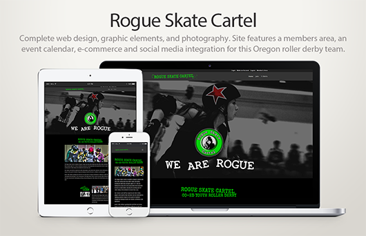 web design for rogue skate cartel local business image in medford oregon