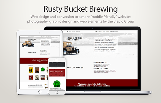 web design for rusty bucket brewing local business in medford oregon image